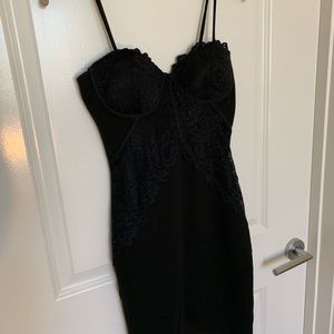 Charlotte Russe Black Bustier Short Bodycon Dress